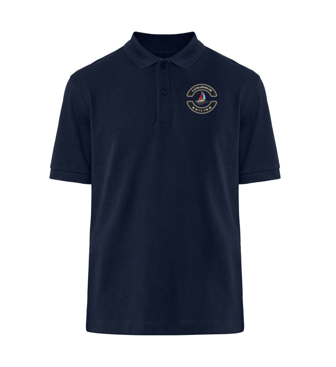 Luxurious Sailing - maritimes Unisex Premium Polo Shirt Bio Baumwolle Blau