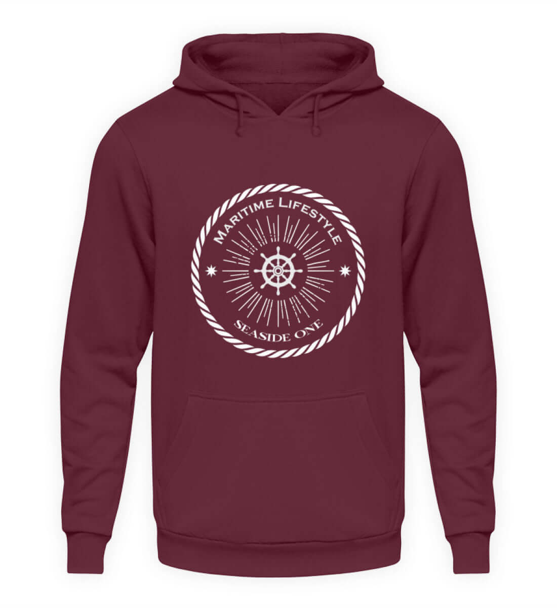 maritime Kleidung Maritime Lifestyle - Basic Unisex Hoodie Farbe: Burgundy