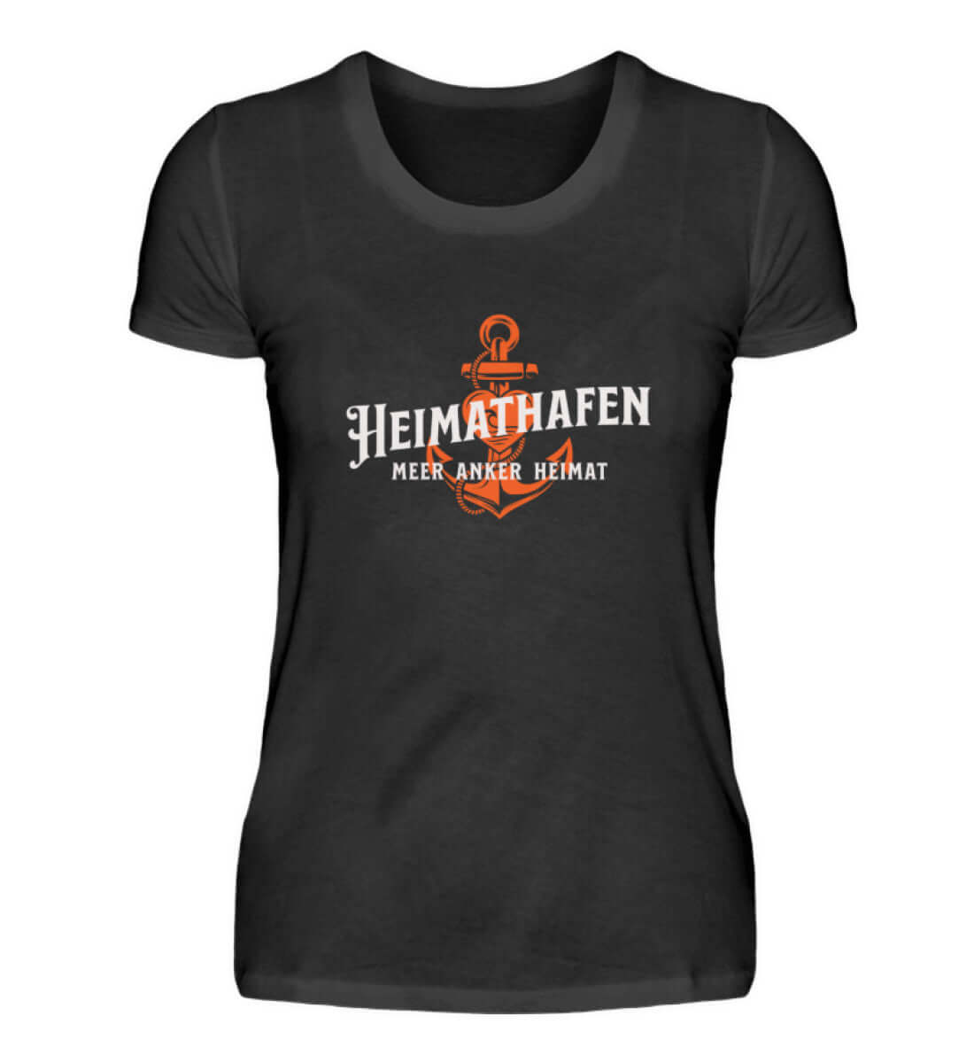 Maritime Mode Heimathafen Meer Anker Heimat - Damen Premium T-Shirt Farbe: Black