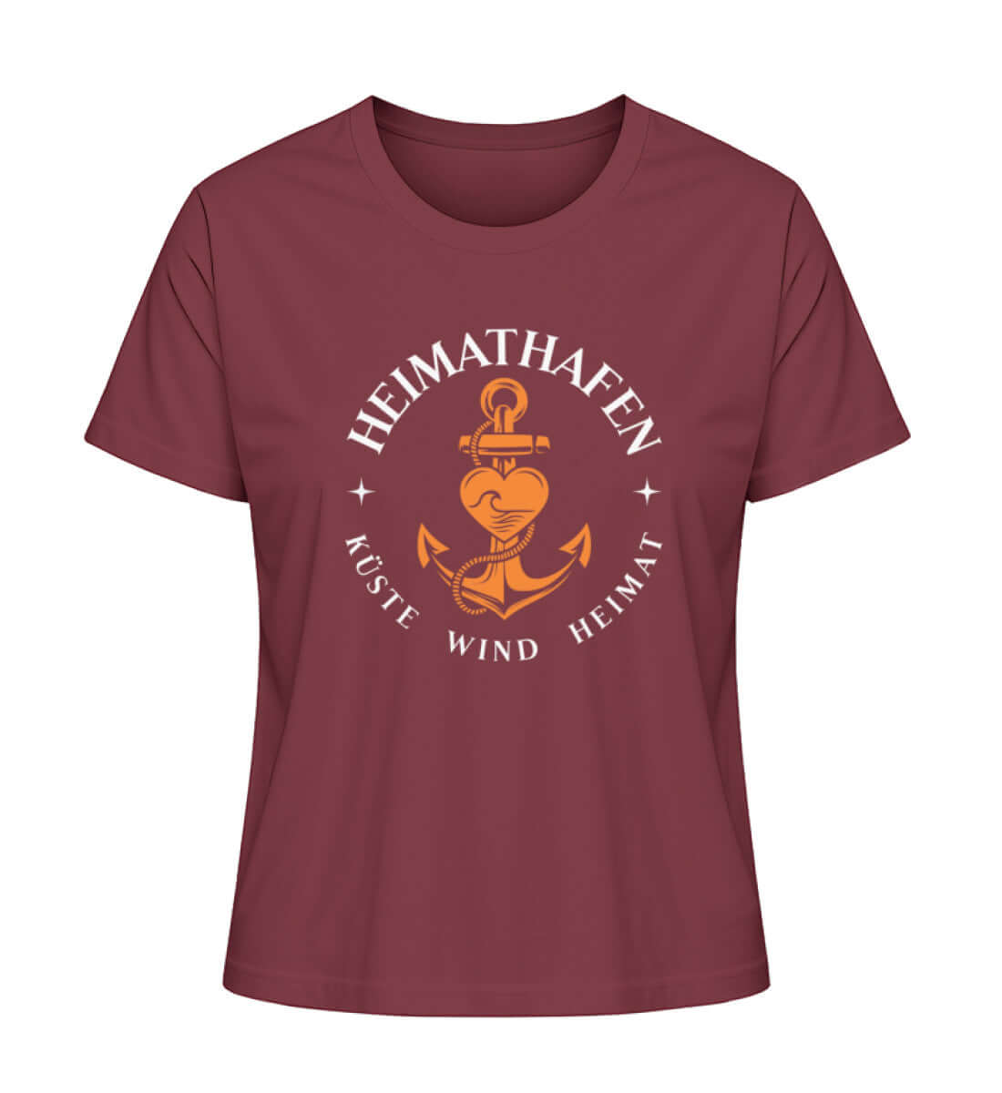 Maritime Mode Heimathafen Küste Heimat - Damen Premium Bio T-Shirt Farbe: Burgundy