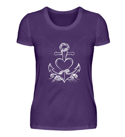 Maritime Kleidung AnkerLiebe - Damen Premium T-Shirt lang Farbe: Urban Purple