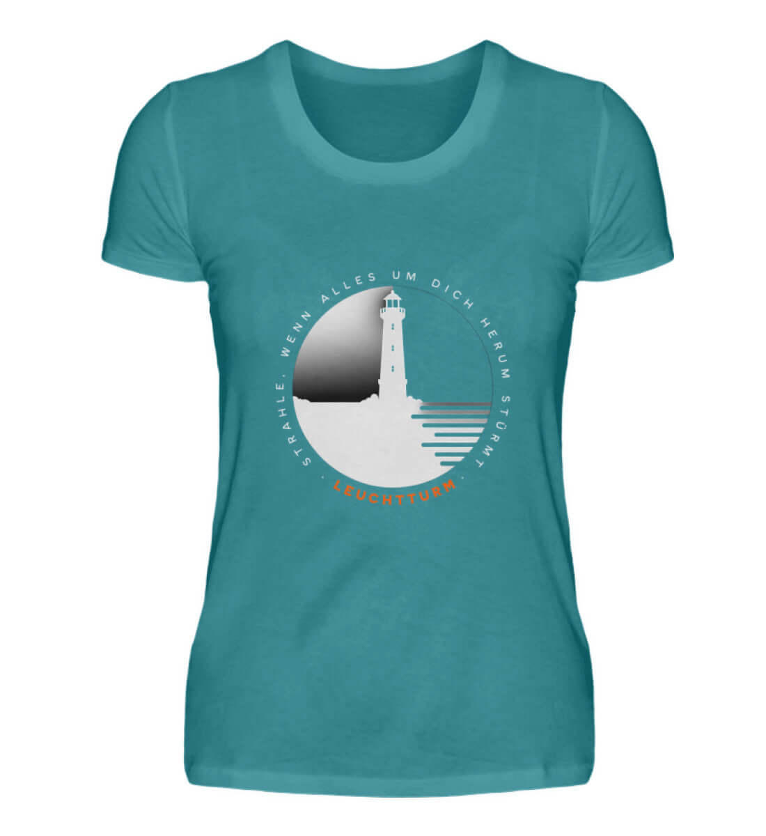 Maritime Kleidung Leuchtturm - Damen Premium T-Shirt lang Farbe: Diva Blue