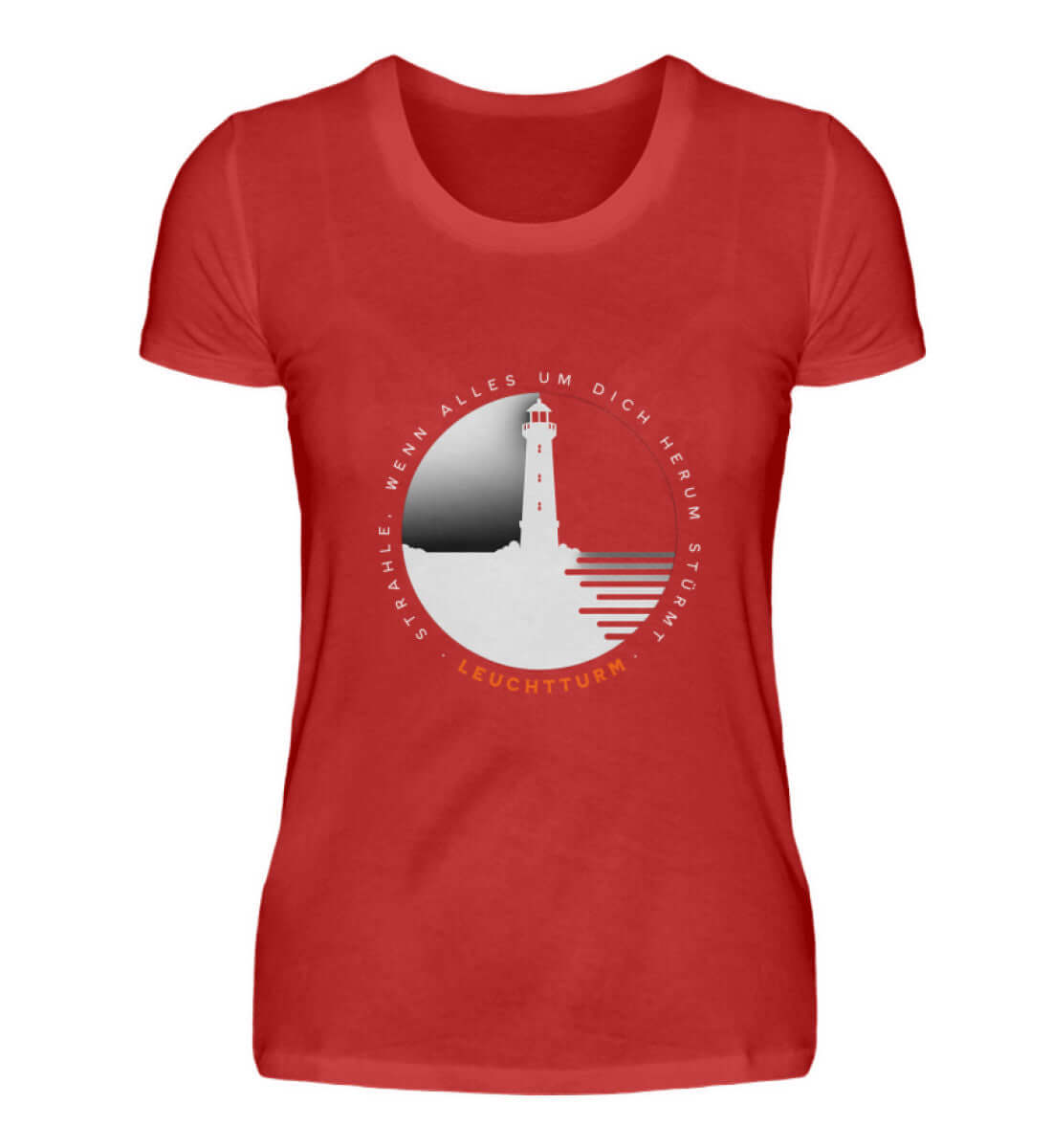 Maritime Kleidung Leuchtturm - Damen Premium T-Shirt lang Farbe: Red