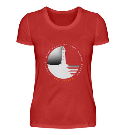 Maritime Kleidung Leuchtturm - Damen Premium T-Shirt lang Farbe: Red