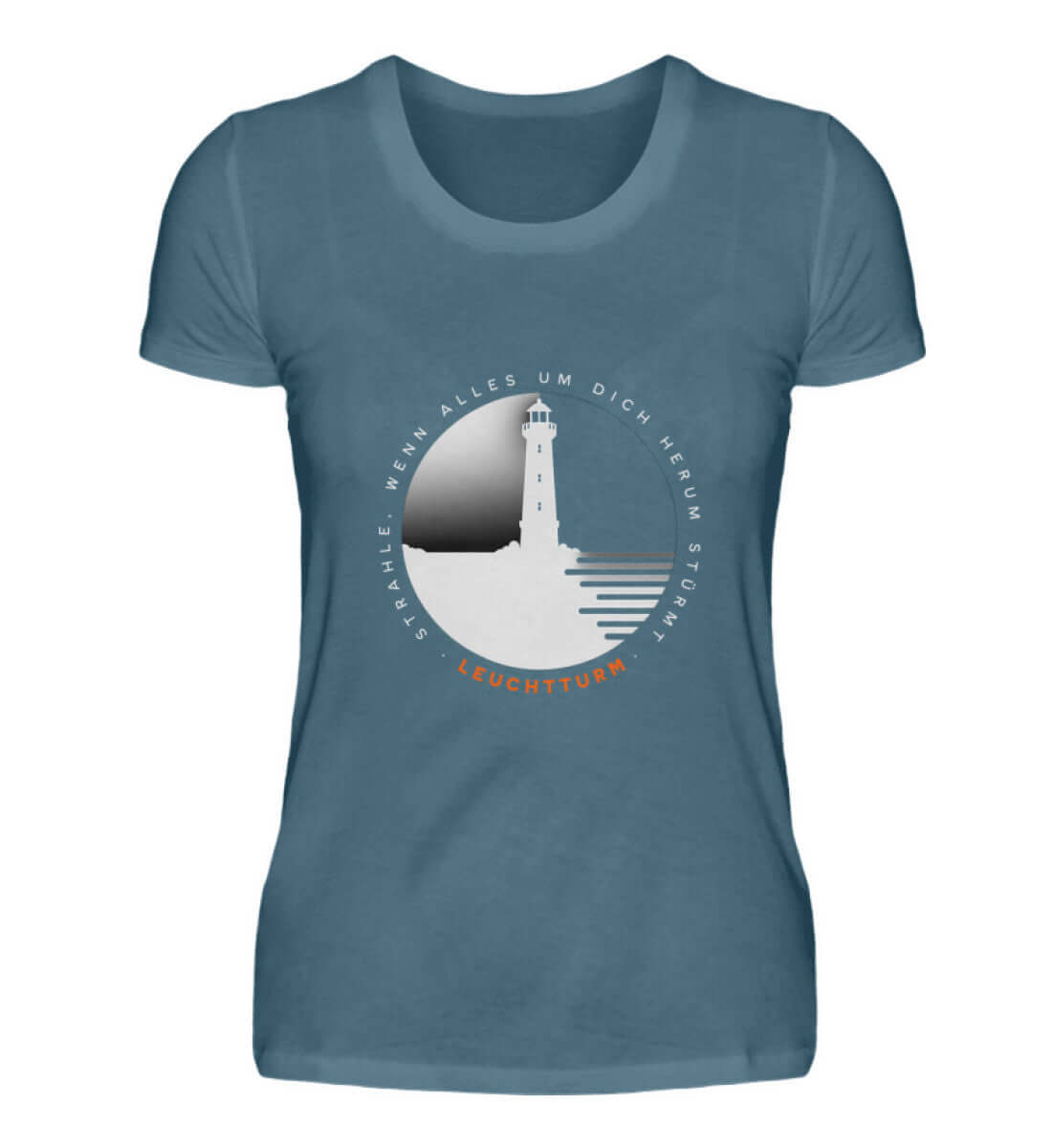 Maritime Kleidung Leuchtturm - Damen Premium T-Shirt lang Farbe: Stone Blue