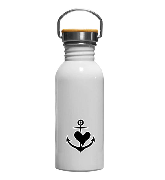 Anker Herz - Edelstahl Trinkflasche Farbe: White