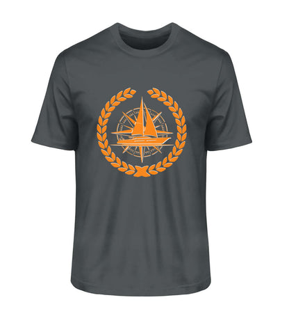 Maritime Mode Segelschiff Lorbeerkranz - Herren Bio Premium T-Shirt Farbe: India Ink Grey