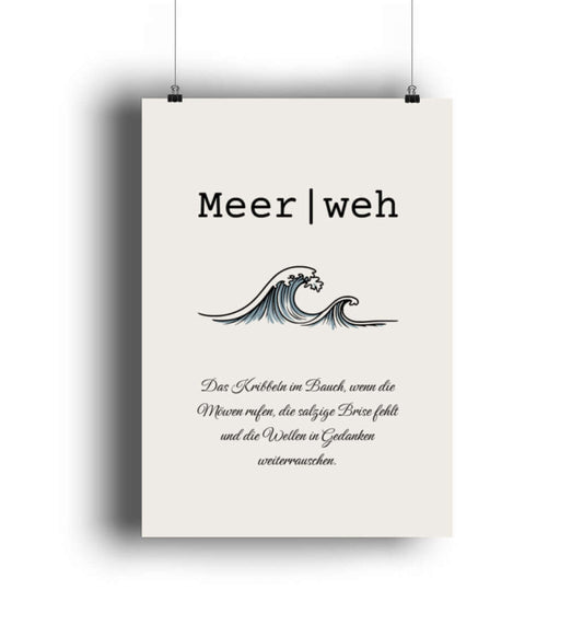 Meerweh - Spruch Poster Hochformat Farbe: 4C Print