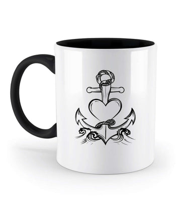 Maritime Tasse - Geschenkidee - Anker Herz - Zweifarbige Tasse