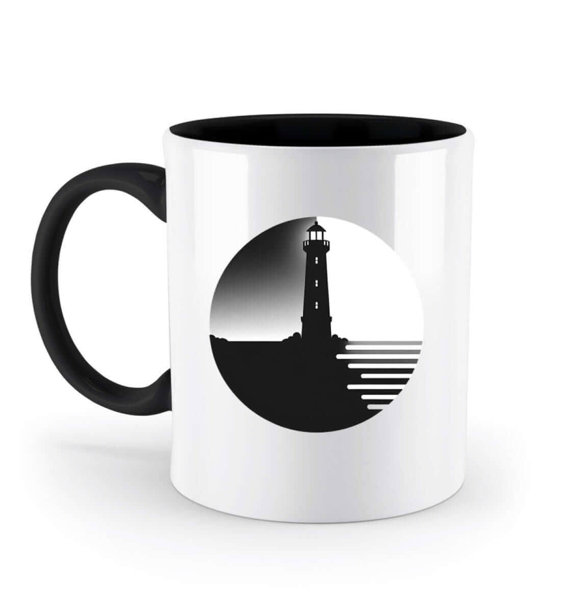 Maritime Tasse - Geschenkidee - Leuchtturm Motiv - Zweifarbige Tasse
