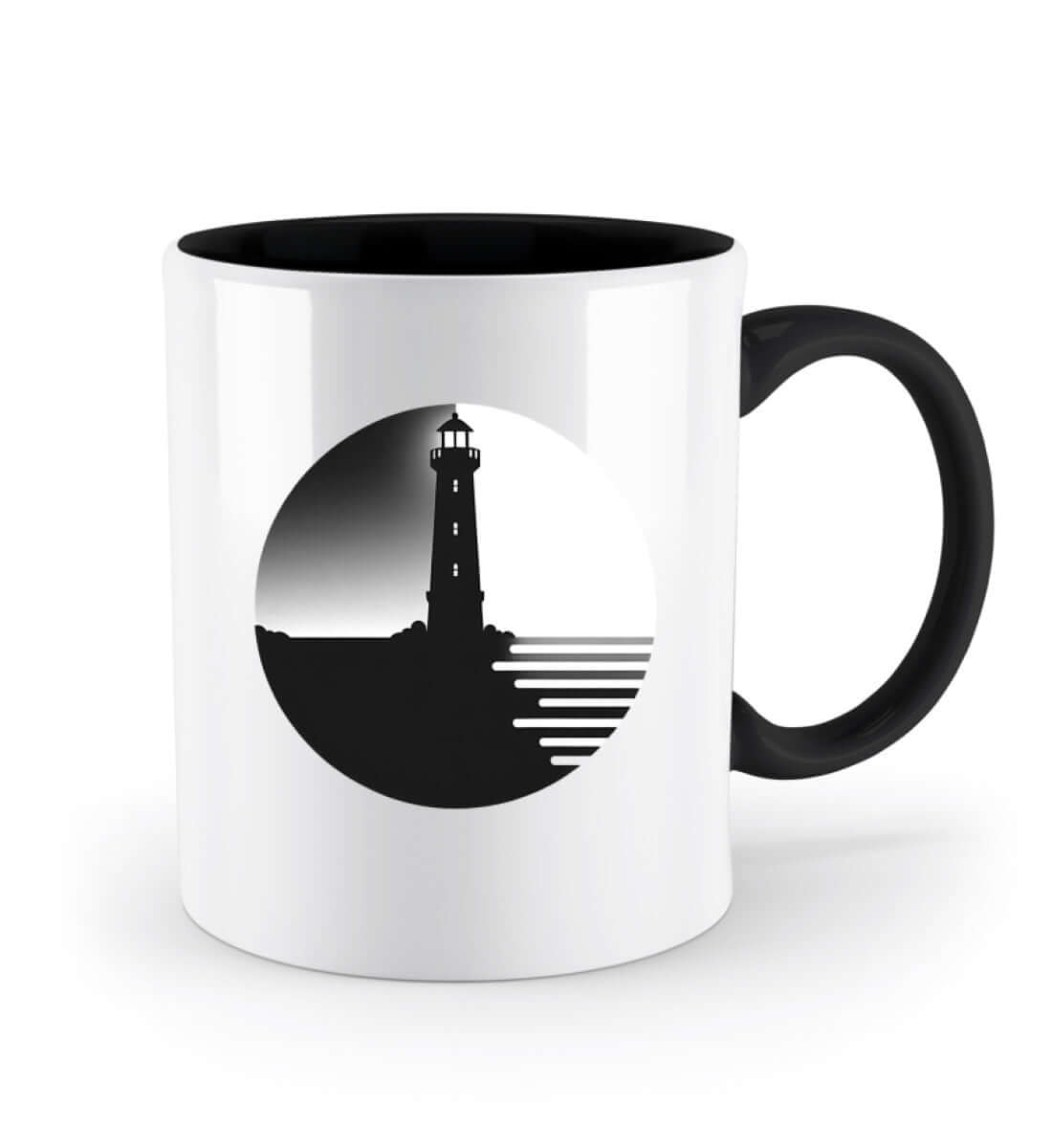 Maritime Tasse - Geschenkidee - Leuchtturm Motiv - Zweifarbige Tasse